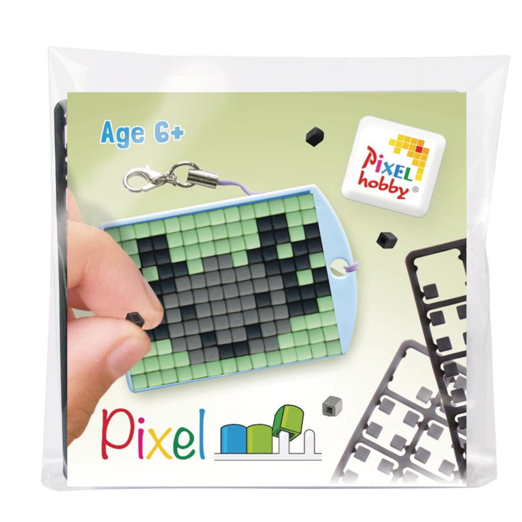 Pixel Medallion Keychain - Axolotl Gray 23162