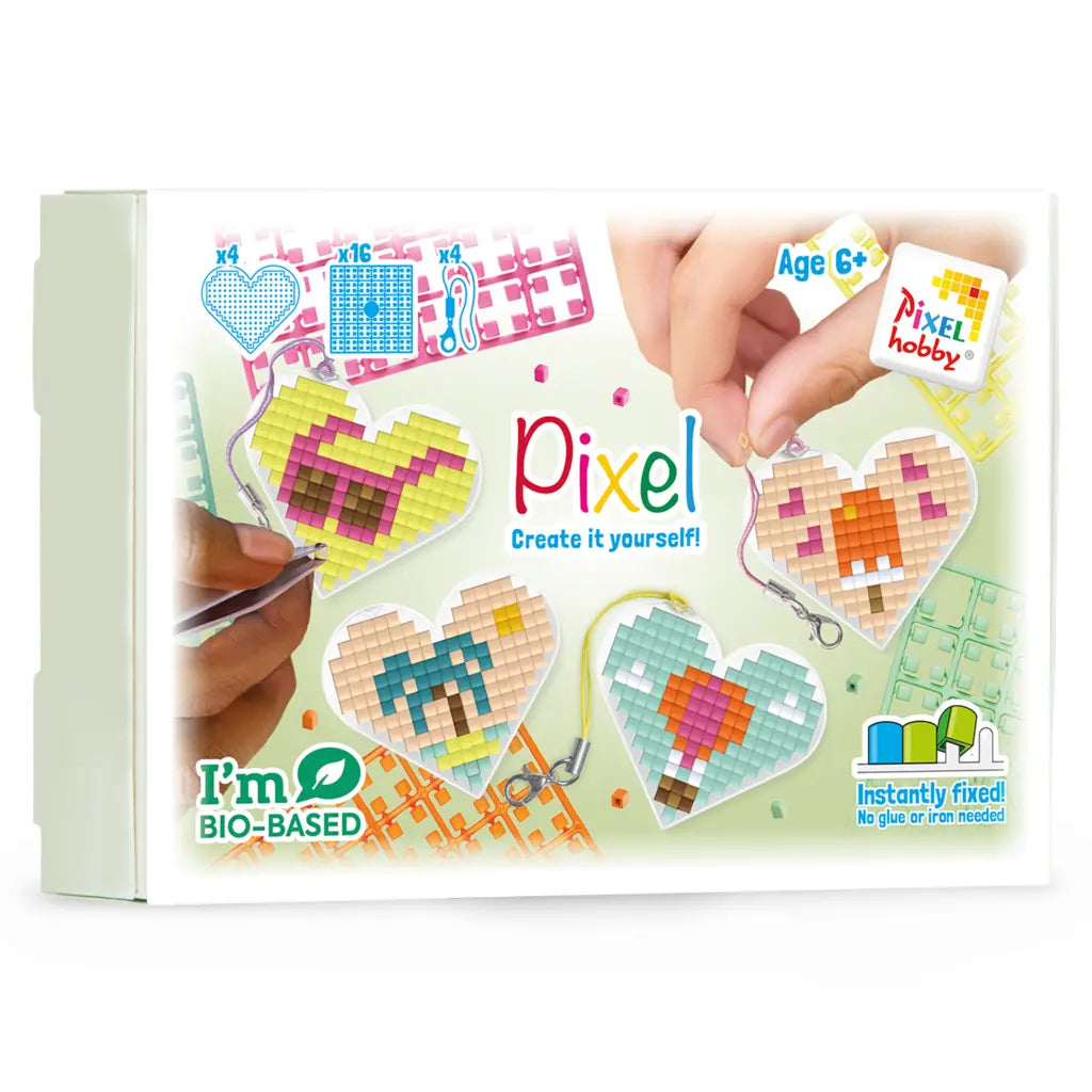 Pixel Keychain 4 Pack Heart Shaped - Summer 25003