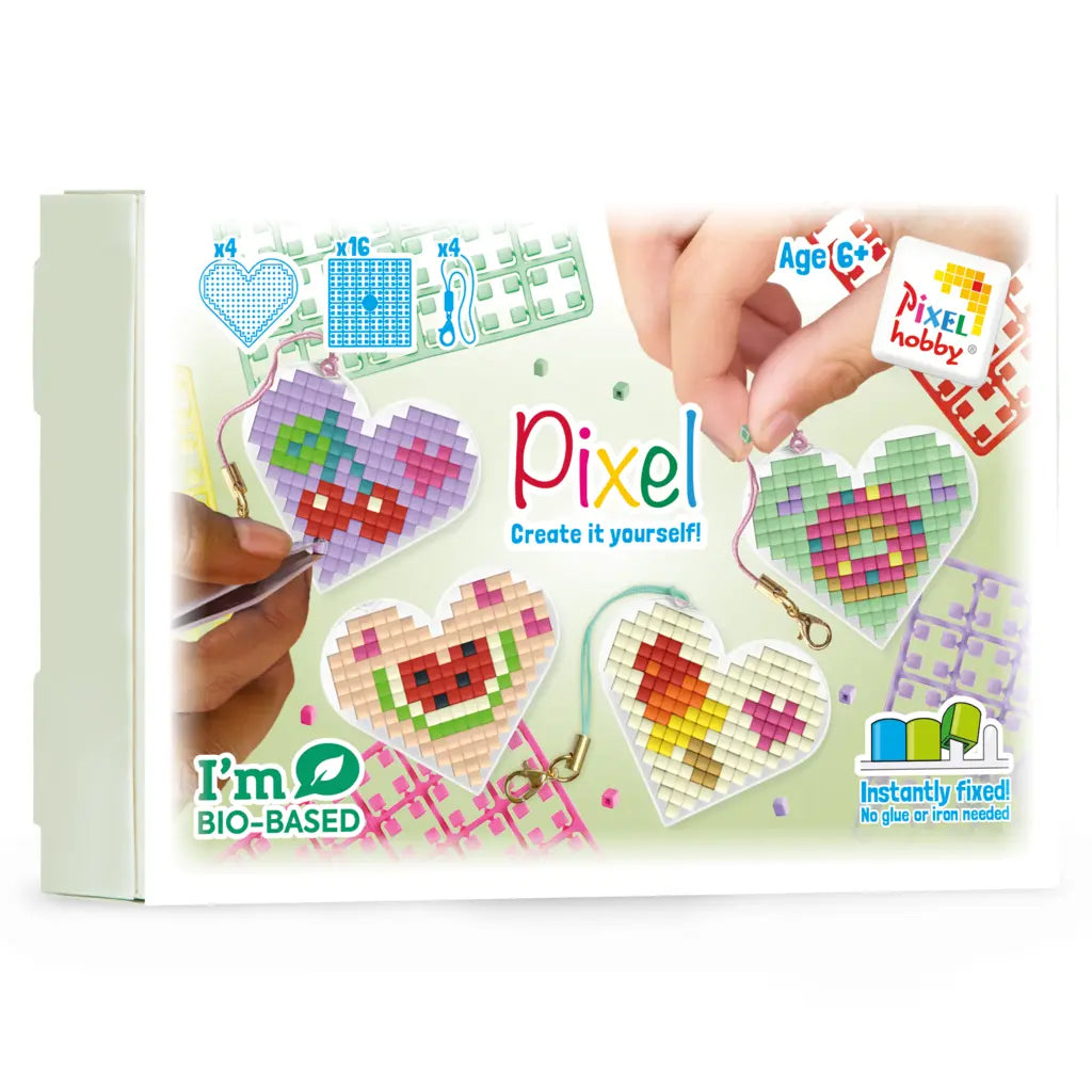 Pixel Keychain 4 Pack Heart Shaped - Snacks 25004