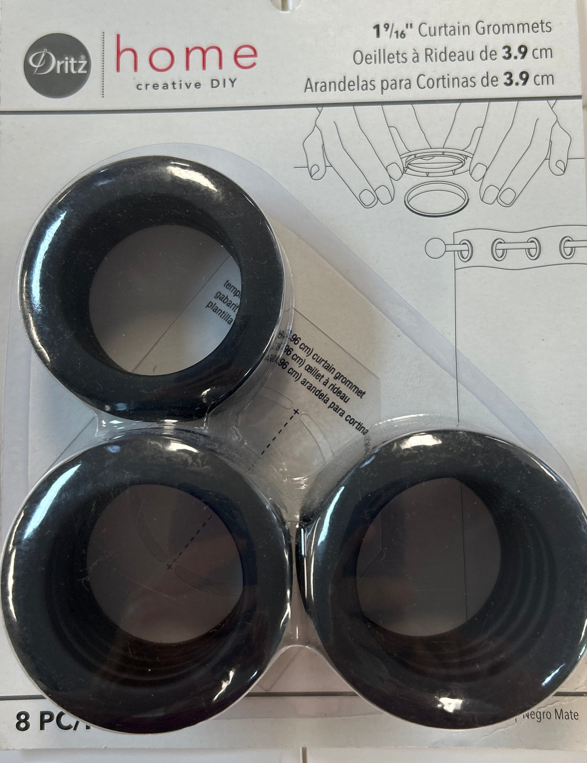 Curtain Grommet Large Black- 44362