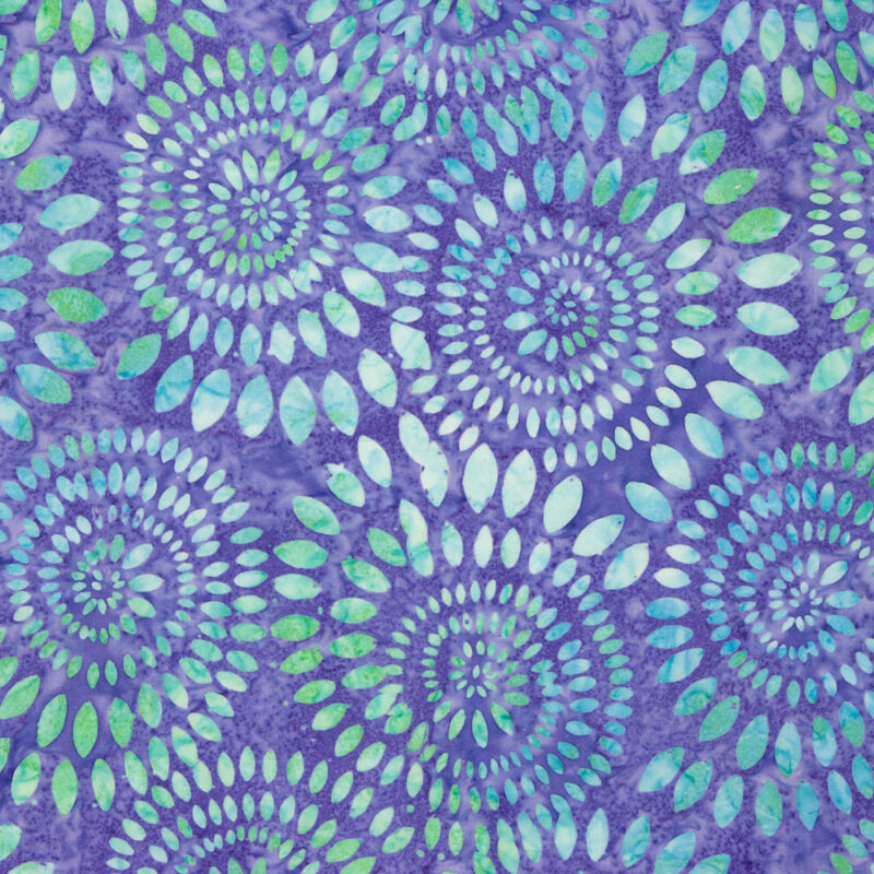 Batiks Tjaps Dahlias Wide Back Lilac Mint