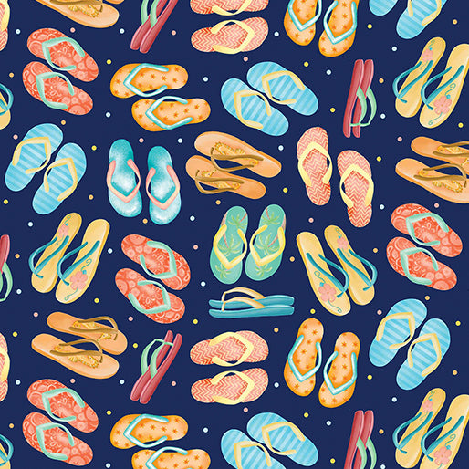 Beach Retreat-Flip Flops Navy - 14588-56