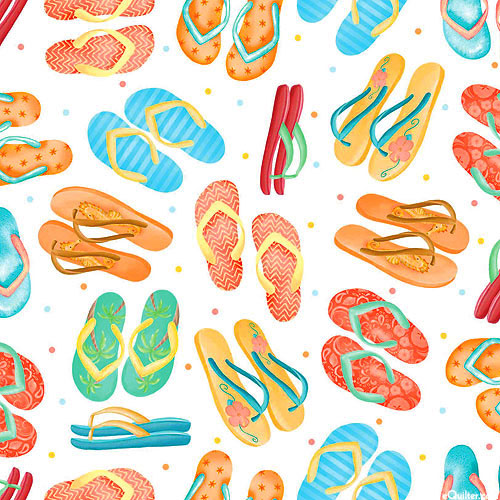 Beach Retreat Flip Flops White