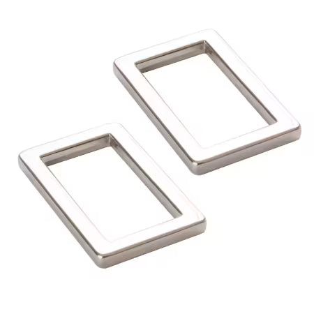 two 1" rectangle rings nickel