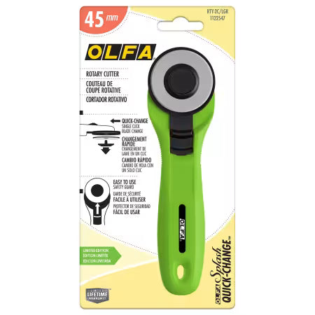 OLFA 45mm Quick-Change Rotary Cutter Lime - RTY2CLGR