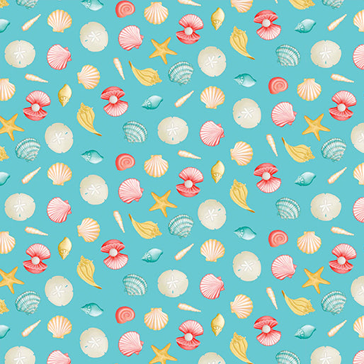 Beach Retreat-Seashell Turquoise 1459-84