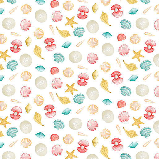 Beach Retreat Seashell Paradise White - 14592-09