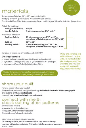 Sew Speedy Mini Quilt - WCS014