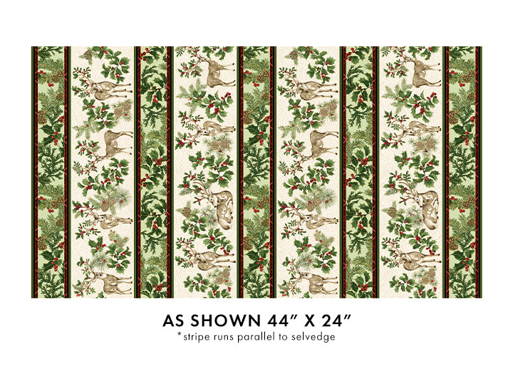 Winter in the Pines - Border Stripe Cream - 16297M-7