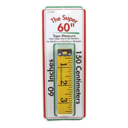 Super Tape Measure 60in Yellow Fiberglass - 12249