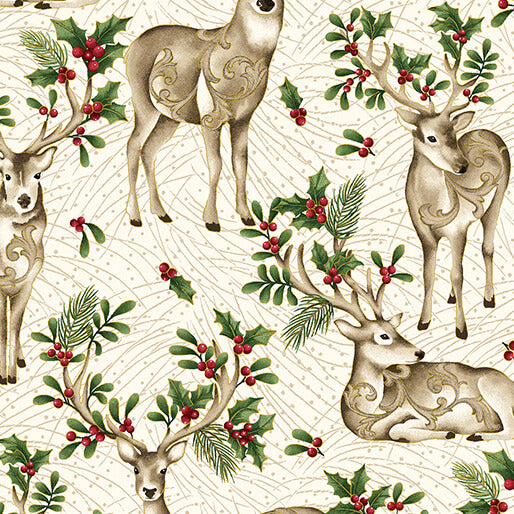 Winter in the Pines - Graceful Deer Cream - 16298M-7