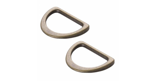 1" Flat D rings antique brass