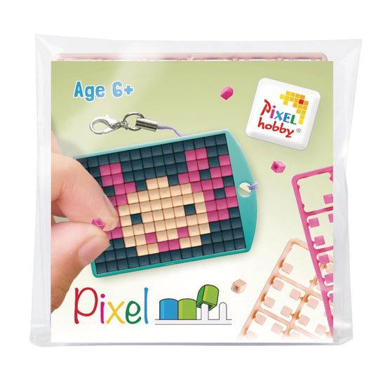 Pixel Medallion Keychain - Axolotl Pink 23161