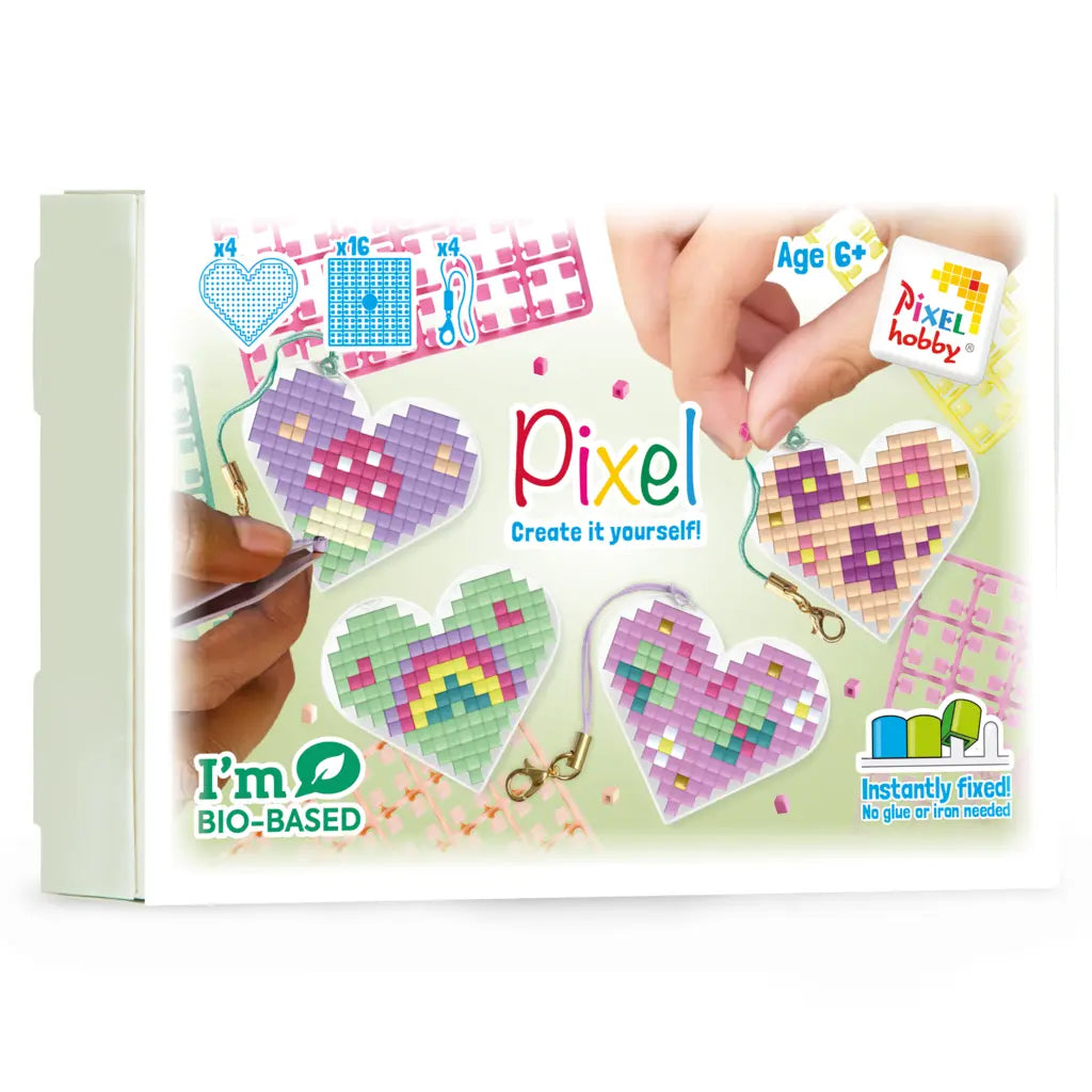Pixel Keychain 4 Pack Heart Shaped - Dream Garden 25002