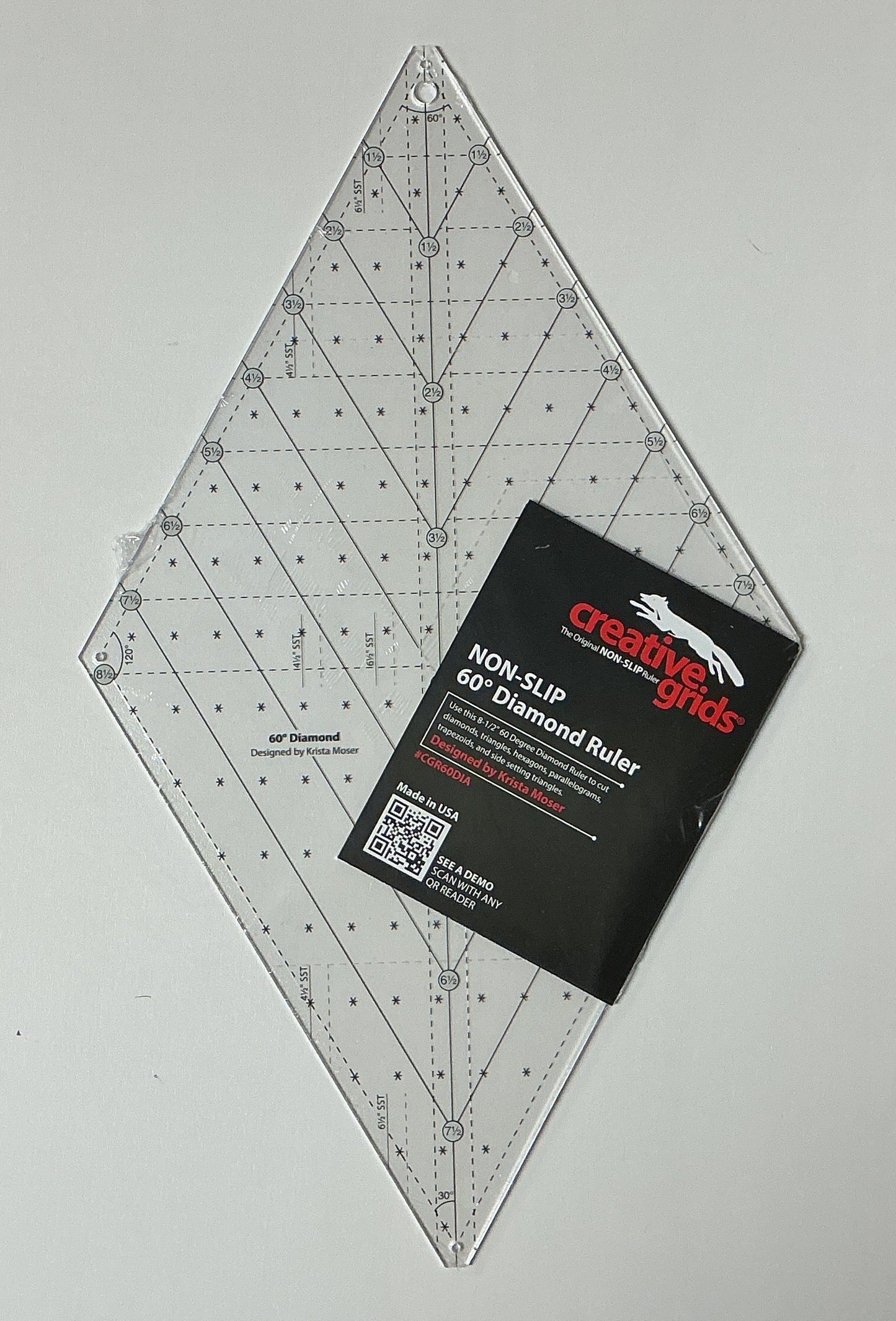 Creative Grids Non-Slip 60° Diamond Ruler - CGR60DIA