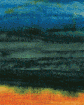 Flannel Reflections Turquoise Orange Flannel - 9411F-83