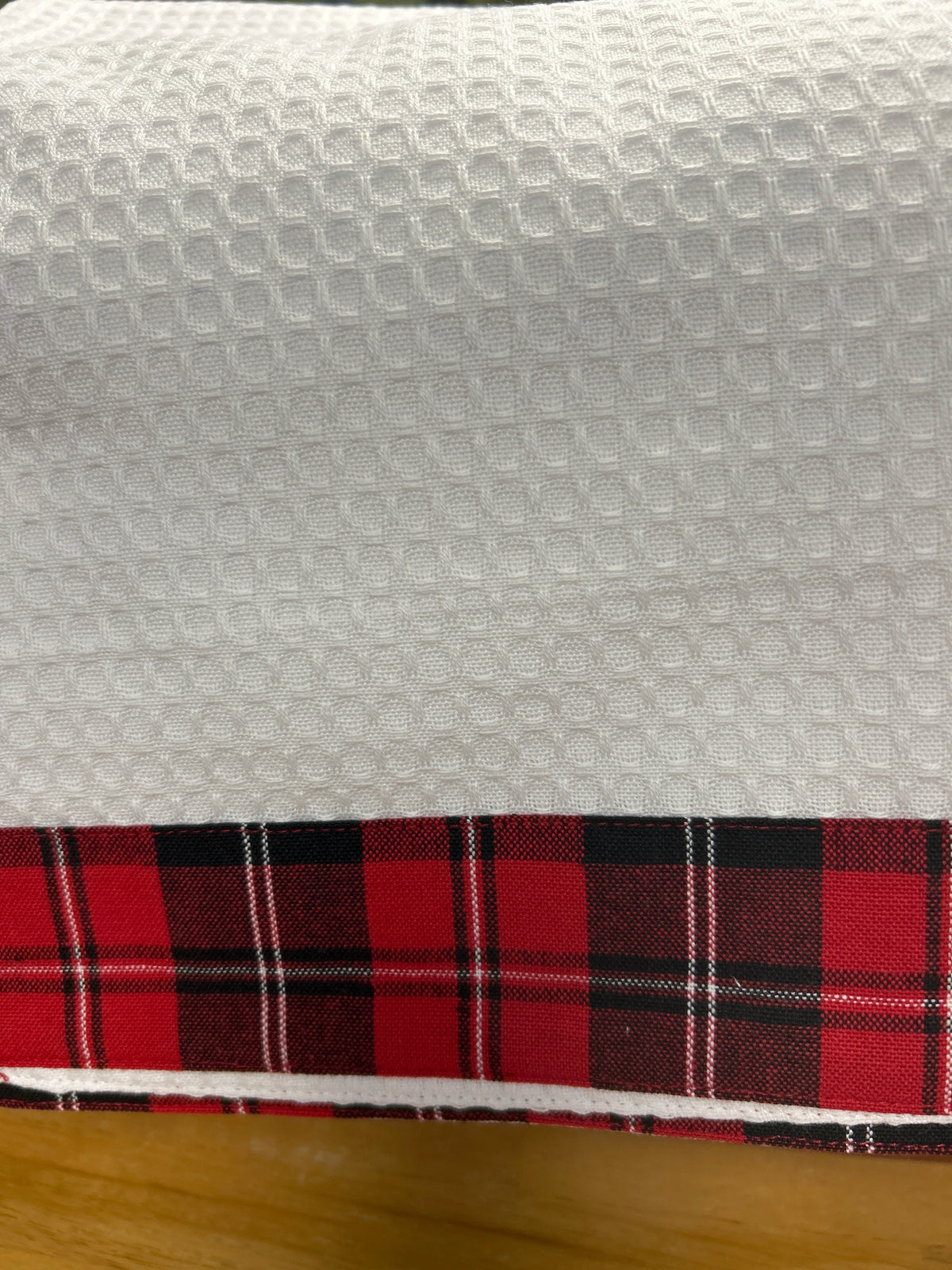 Plaid Bottom Waffle Towel