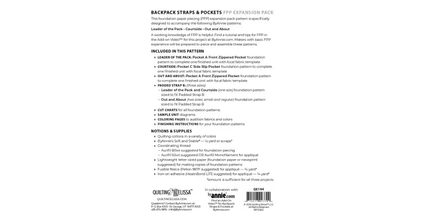 Backpack Straps and Pockets QE104