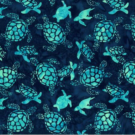 Bali Batik Turtles - Deep Teal W2606