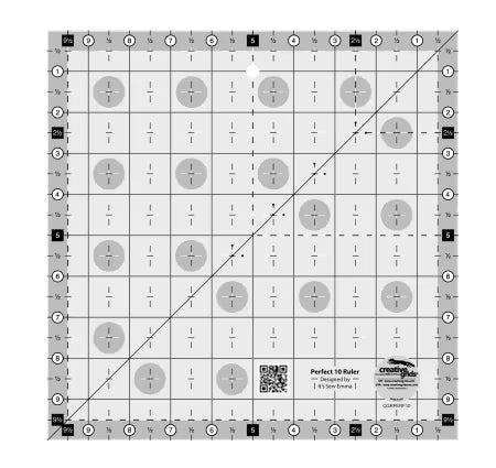 Creative Grids Quilt Ruler Perfect 10 Square - CGRPERF10