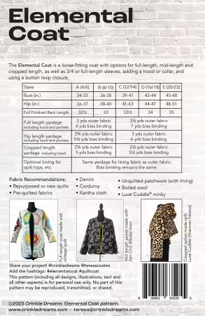 Elemental Coat Sewing Pattern - CRD-ELEMENTAL