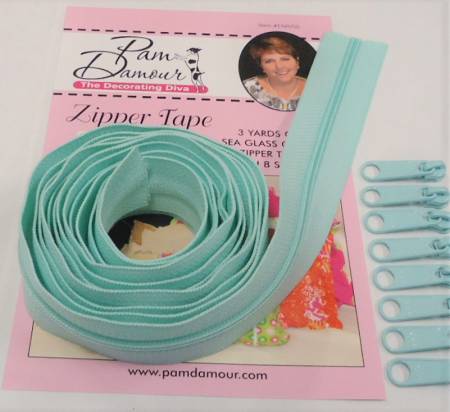 Zipper Tape - Pam Damour - Sea Glass - ENR/SG