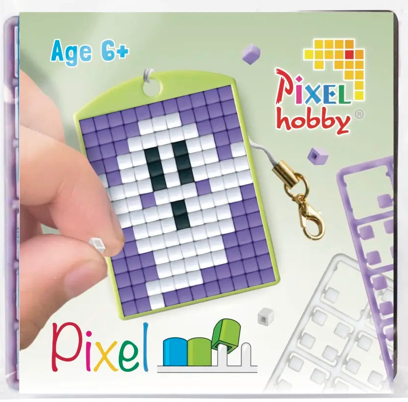 Pixel Medallion Keychain - Ghost 23137