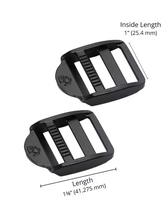 two 1" strap adjusters black