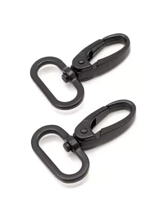1.5" swivel hooks black metal