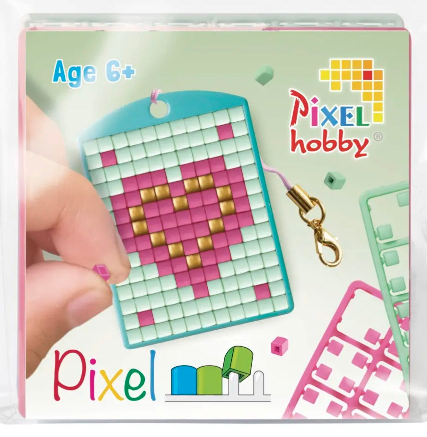 Pixel Medallion Keychain - Heart 23123