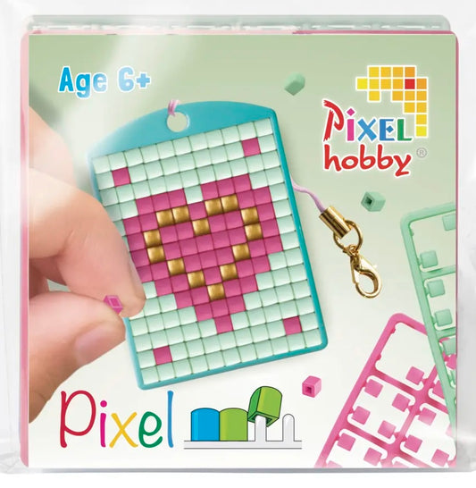 Pixel Medallion Keychain - Heart 23123