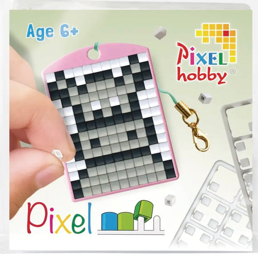 Pixel Medallion Keychain - Hippo 23126