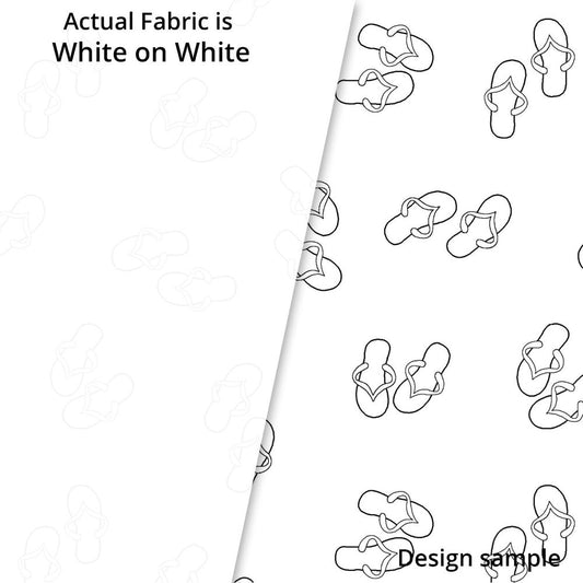 White on White  - Flip Flops - RAMF4077-W