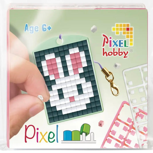 Pixel Medallion Keychain - Rabbit 23119
