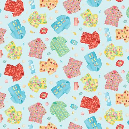 Santas Vacation Aloha Shirts Aqua - 14596-80