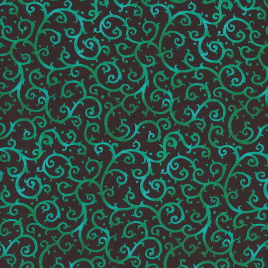 Scrolling Splendor Turquoise/Black
