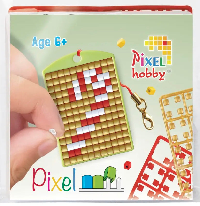 Pixel Medallion Keychain - Candy Cane 23138