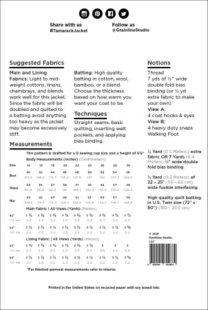 Tamarack Jacket Sizes 14-30 - GS1602-1430