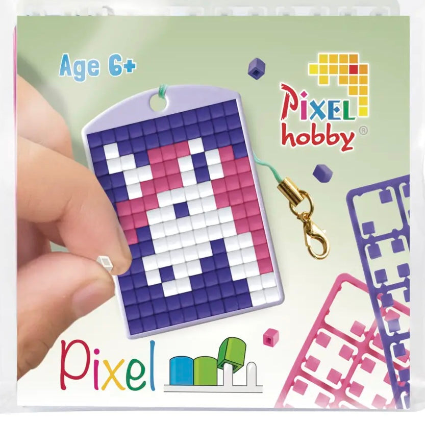 Pixel Medallion Keychain - Unicorn 23111