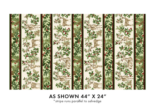 Winter in the Pines - Border Stripe Cream - 16297M-7