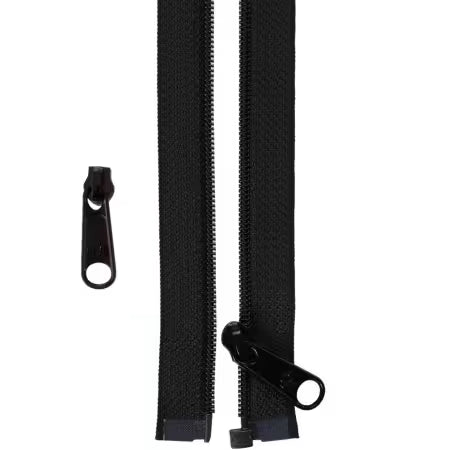 50in Separating Zipper and Extra Slide Black - ZIP50-105