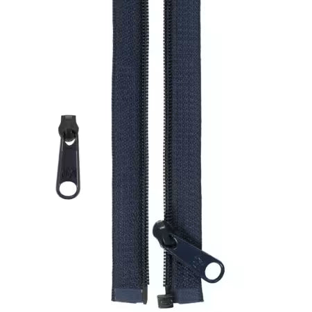 50in Separating Zipper and Extra Slide Navy - ZIP50-235