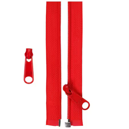 50in Separating Zipper and Extra Slide Atom Red - ZIP50-260